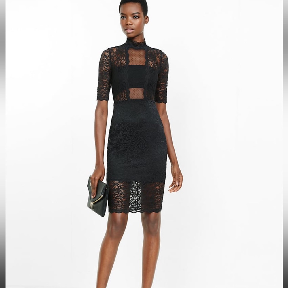 CLOSET CLOSING! Navy/ purple lace dress perfect for NYE!